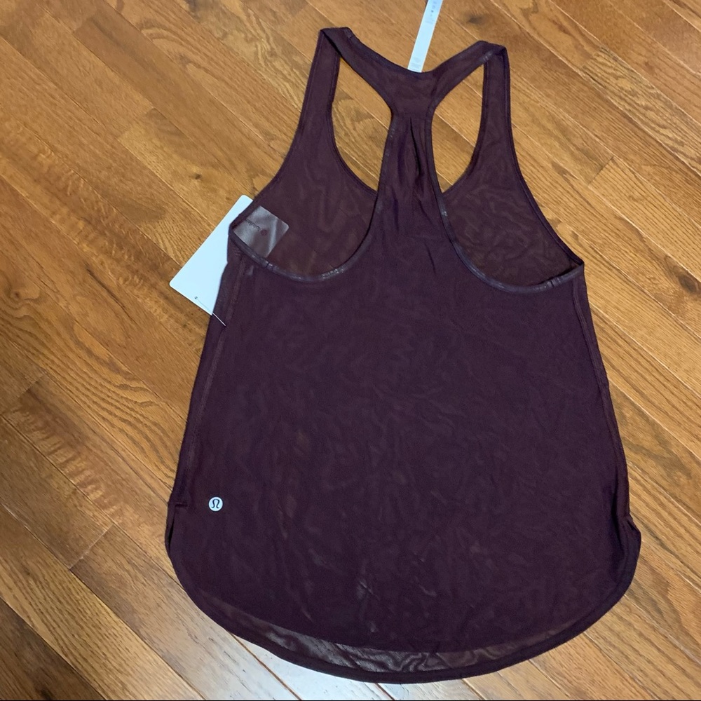 New LULULEMON 105 Mesh Singlet Tank Black Plum 6